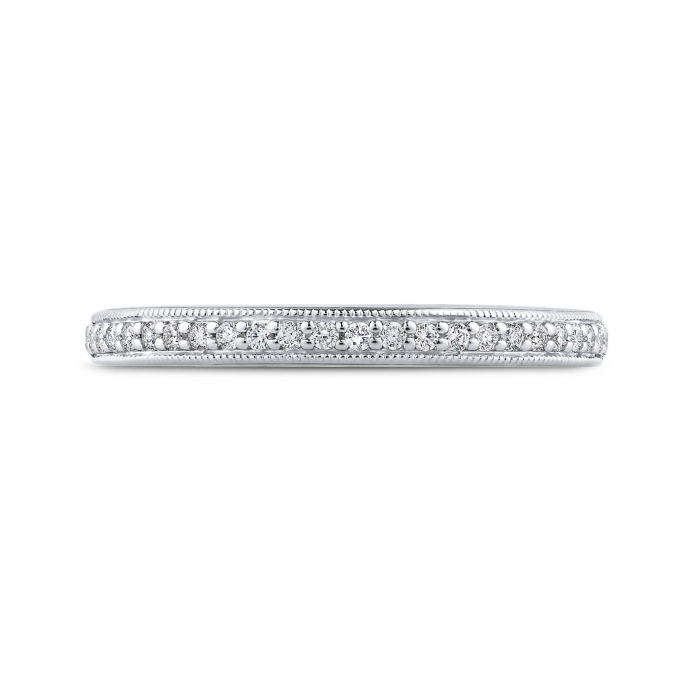 Round Diamond Half-Eternity Wedding Band In 14K White Gold