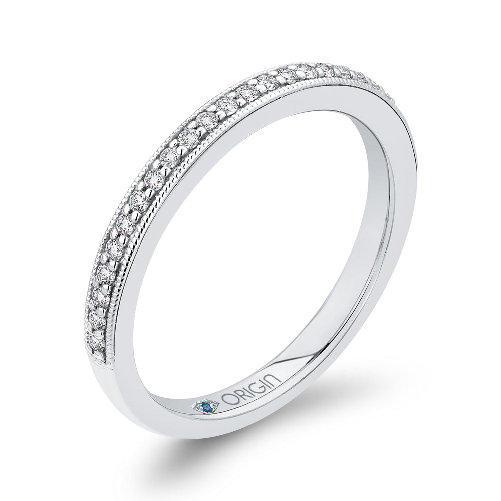 Round Diamond Half-Eternity Wedding Band In 14K White Gold
