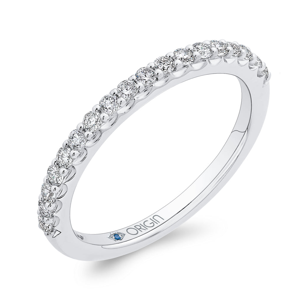 Round Diamond Half-Eternity Wedding Band In 14K White Gold