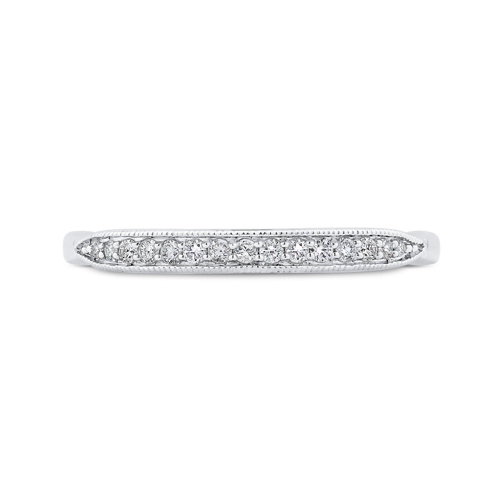 14K White Gold Round Diamond Wedding Band