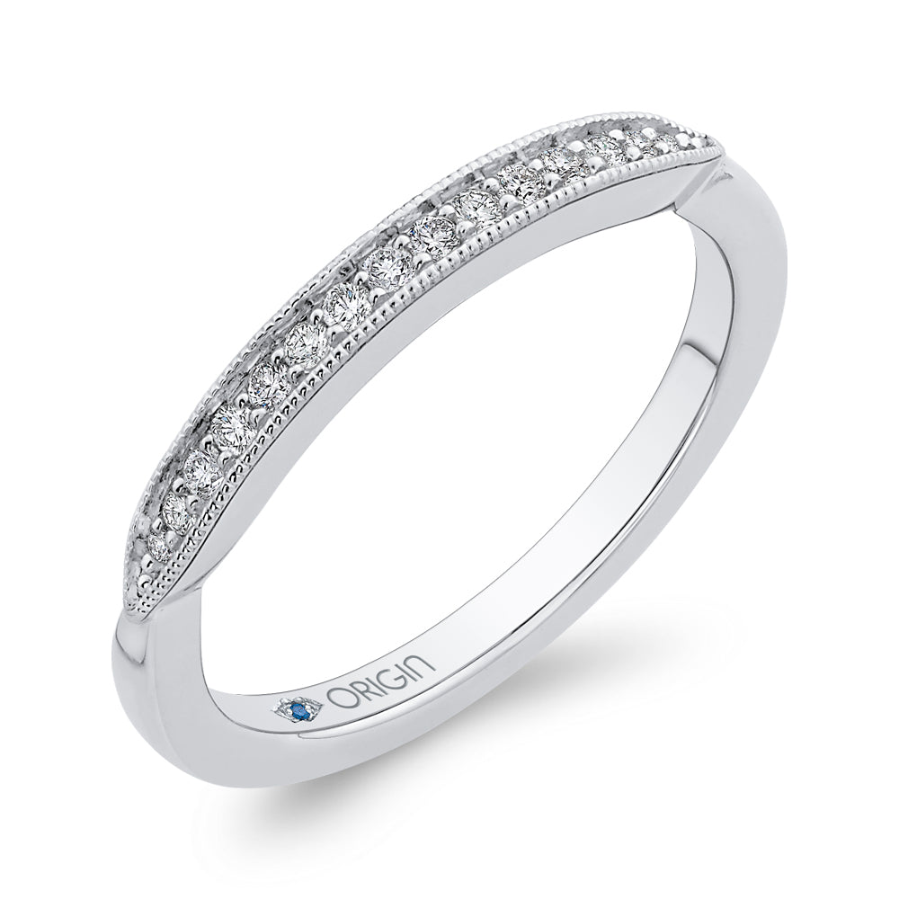 14K White Gold Round Diamond Wedding Band