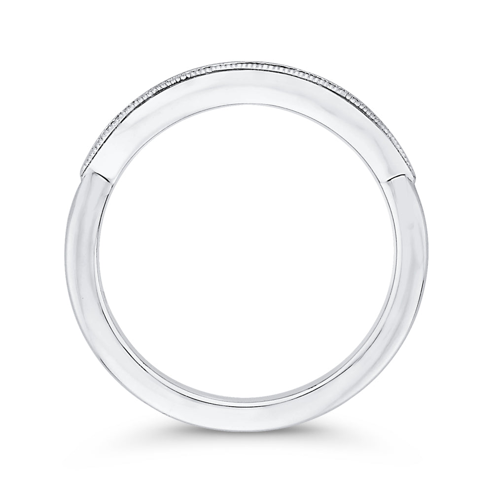 14K White Gold Round Diamond Wedding Band