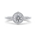 14K White Gold Round Diamond Halo Engagement Ring