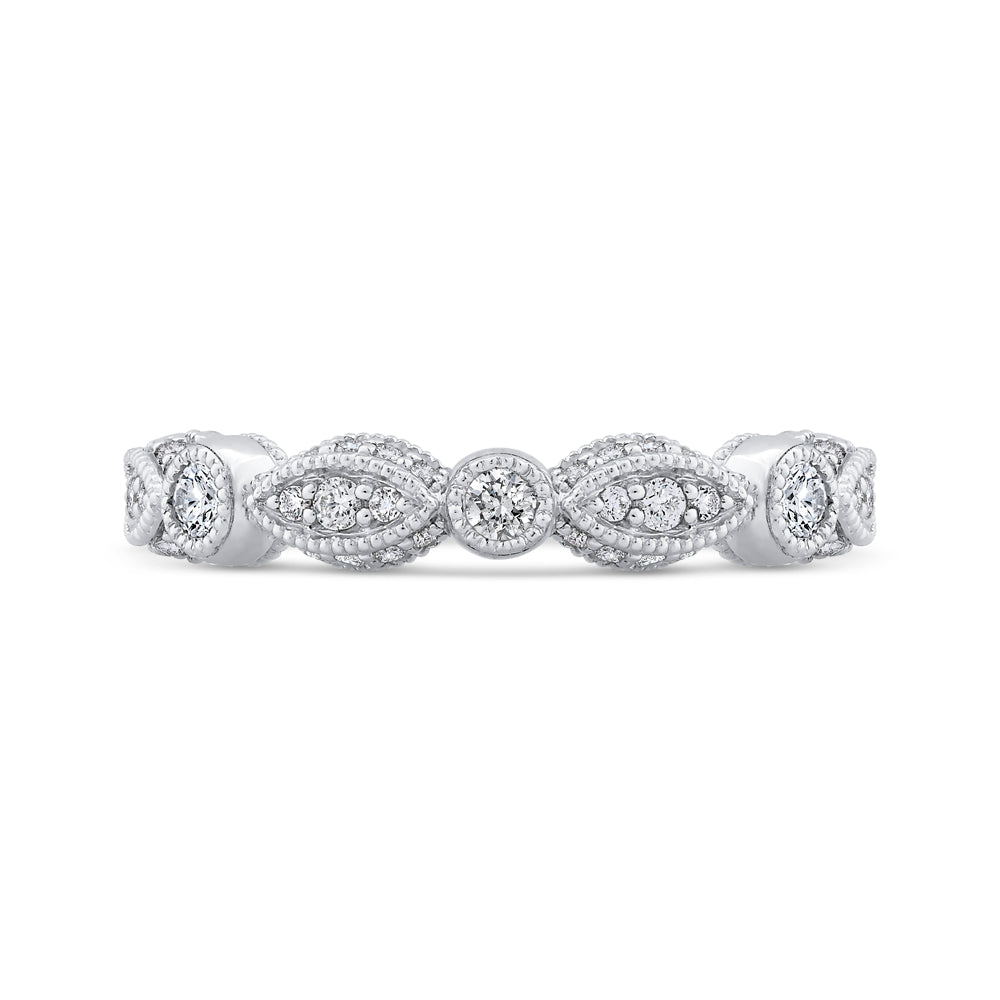14K White Gold Round Diamond Wedding Band