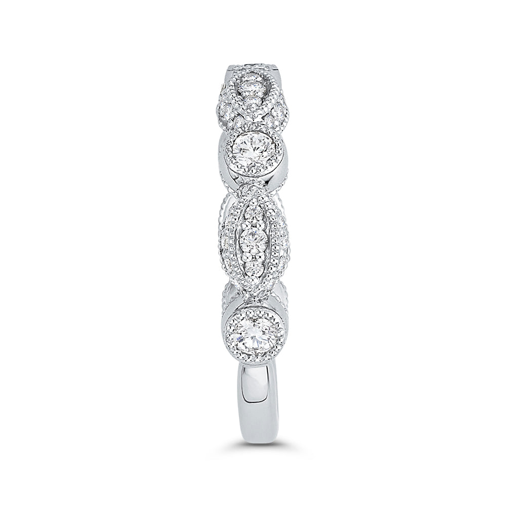14K White Gold Round Diamond Wedding Band