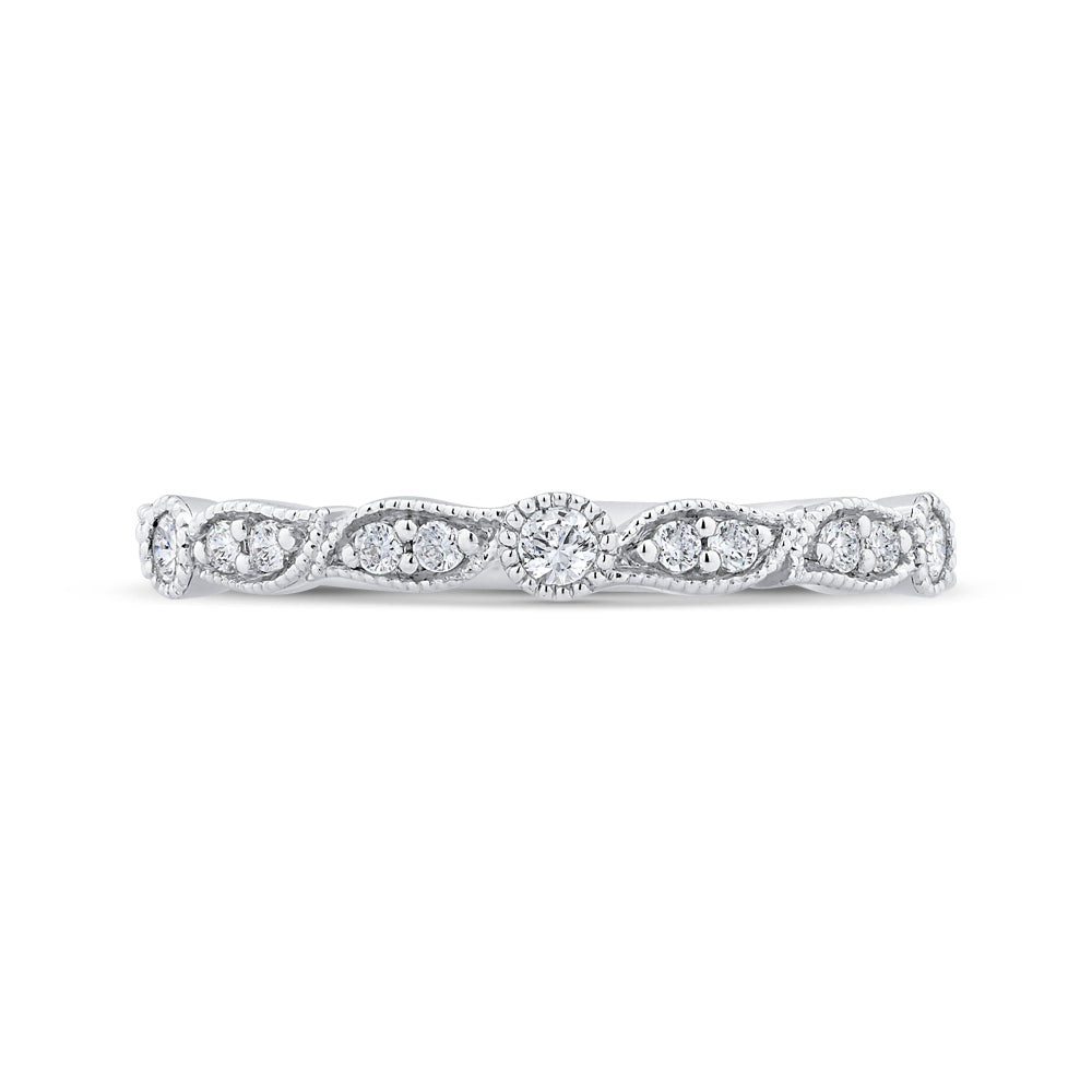 14K White Gold Round Diamond Wedding Band