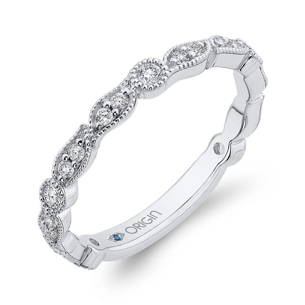 14K White Gold Round Diamond Wedding Band