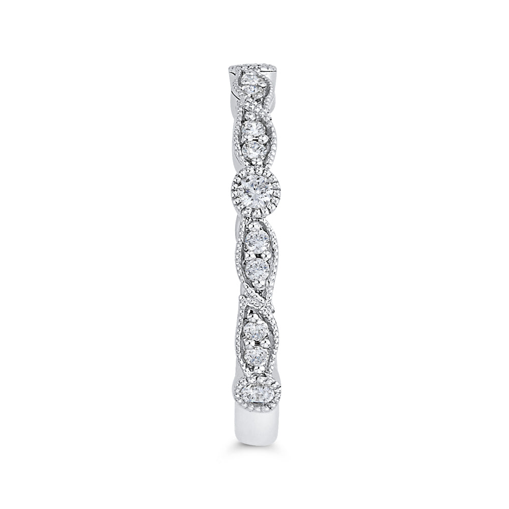14K White Gold Round Diamond Wedding Band