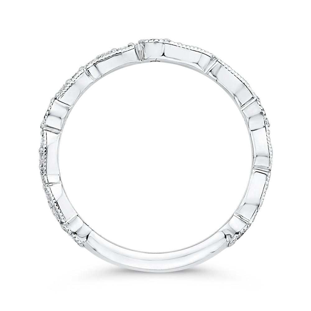 14K White Gold Round Diamond Wedding Band