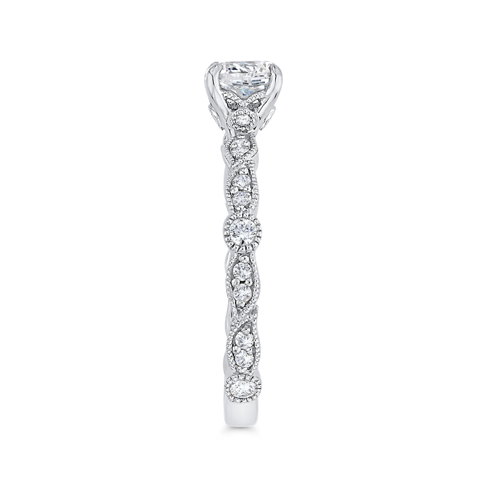 Round Diamond Engagement Ring In 14K White Gold
