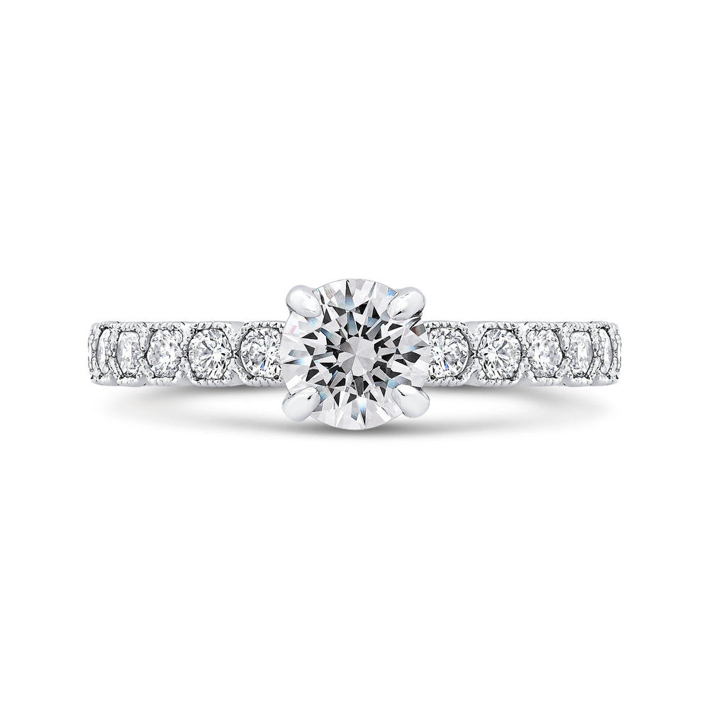 14K White Gold Round Diamond Engagement Ring