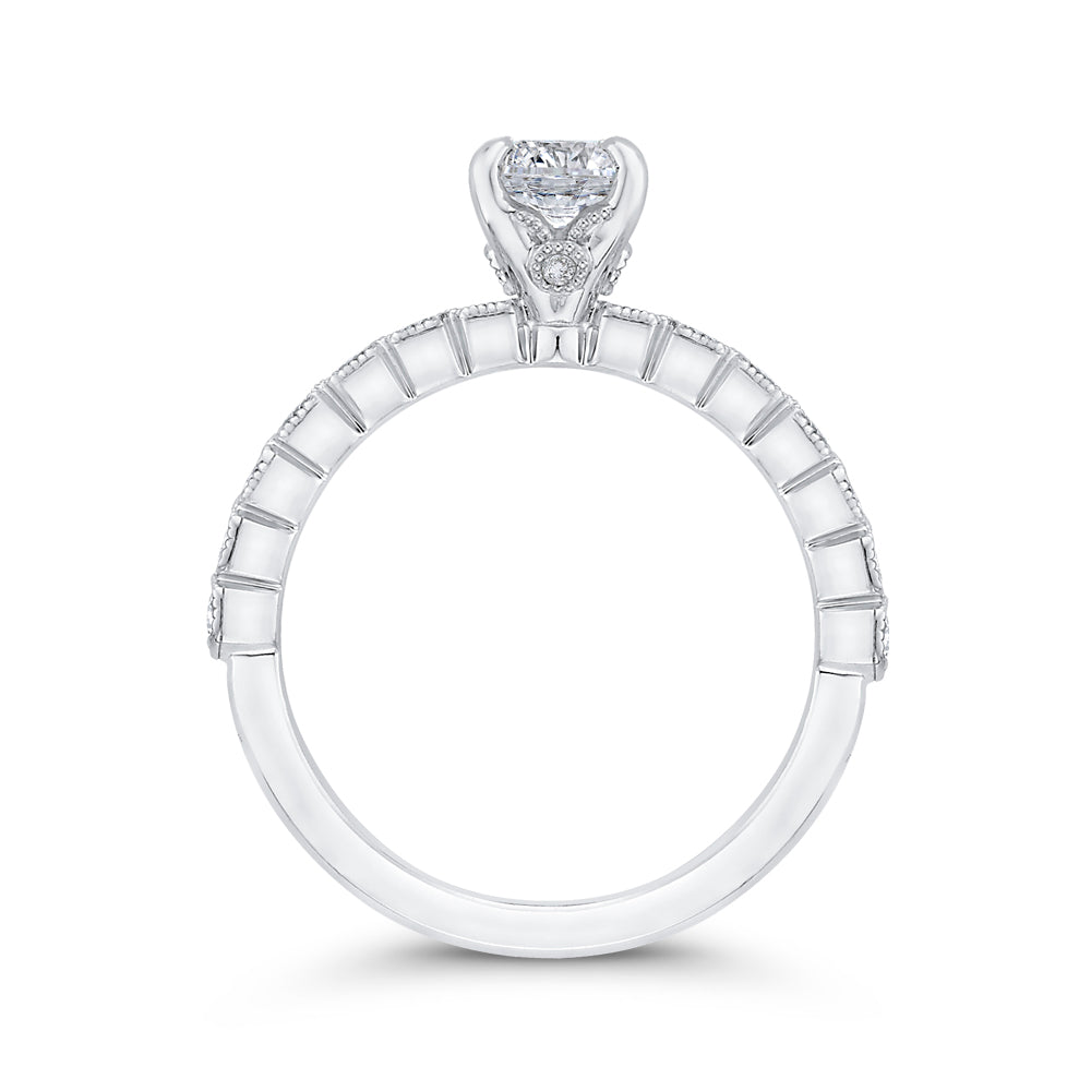 14K White Gold Round Diamond Engagement Ring
