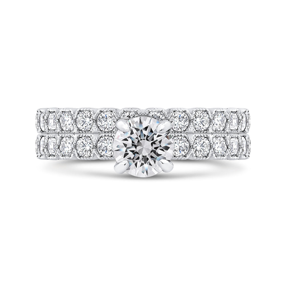 14K White Gold Round Diamond Engagement Ring