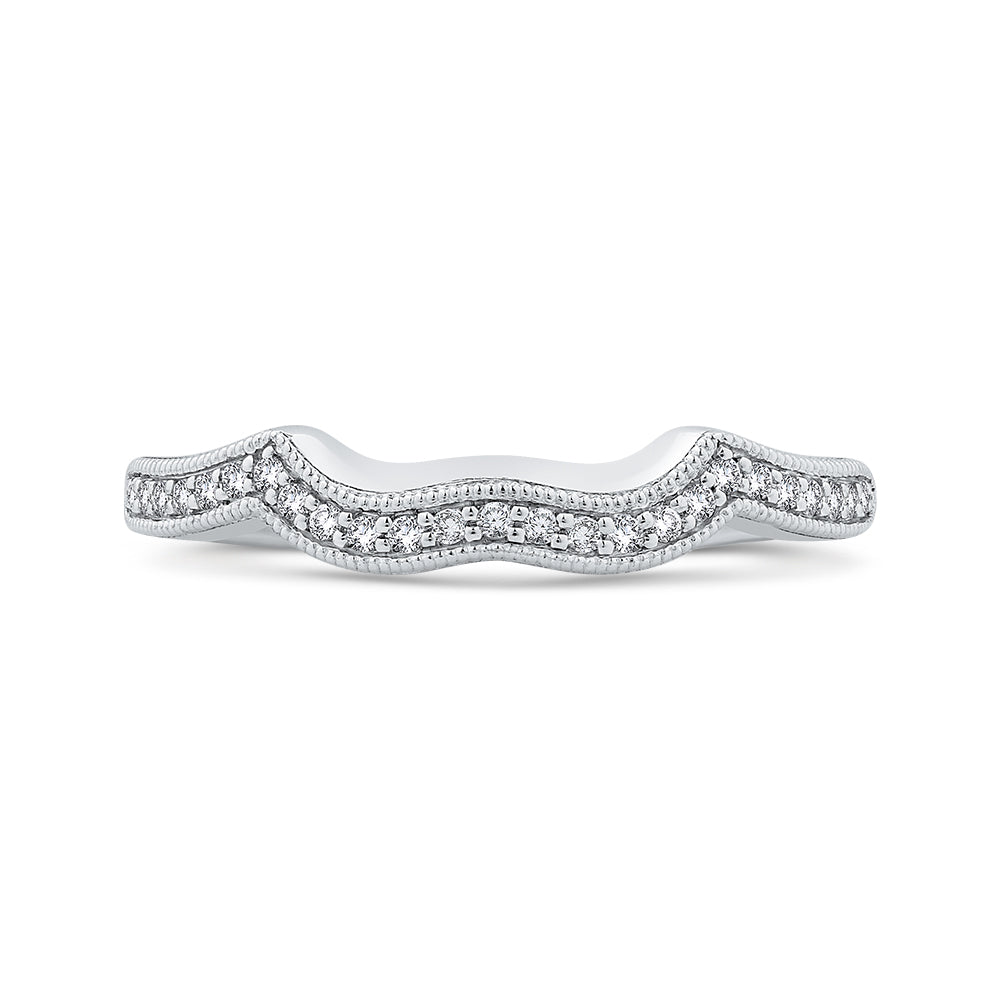 Round Half-Eternity Diamond Wedding Band In 14K White Gold