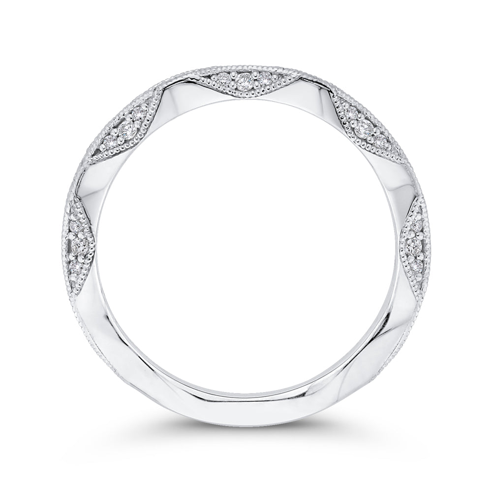 14K White Gold Round Diamond Wedding Band