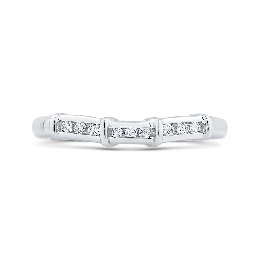 Round Diamond Wedding Band In 14K White Gold