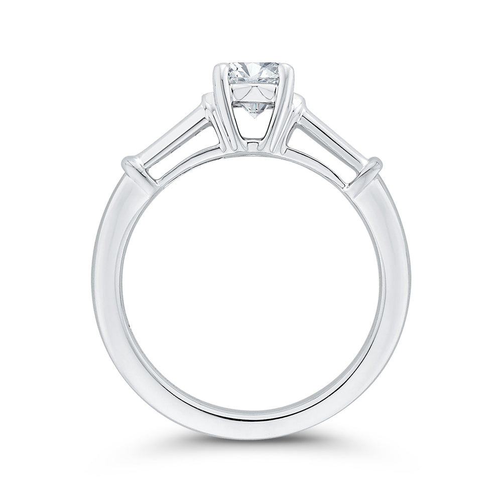 Round Diamond Engagement Ring In 14K White Gold