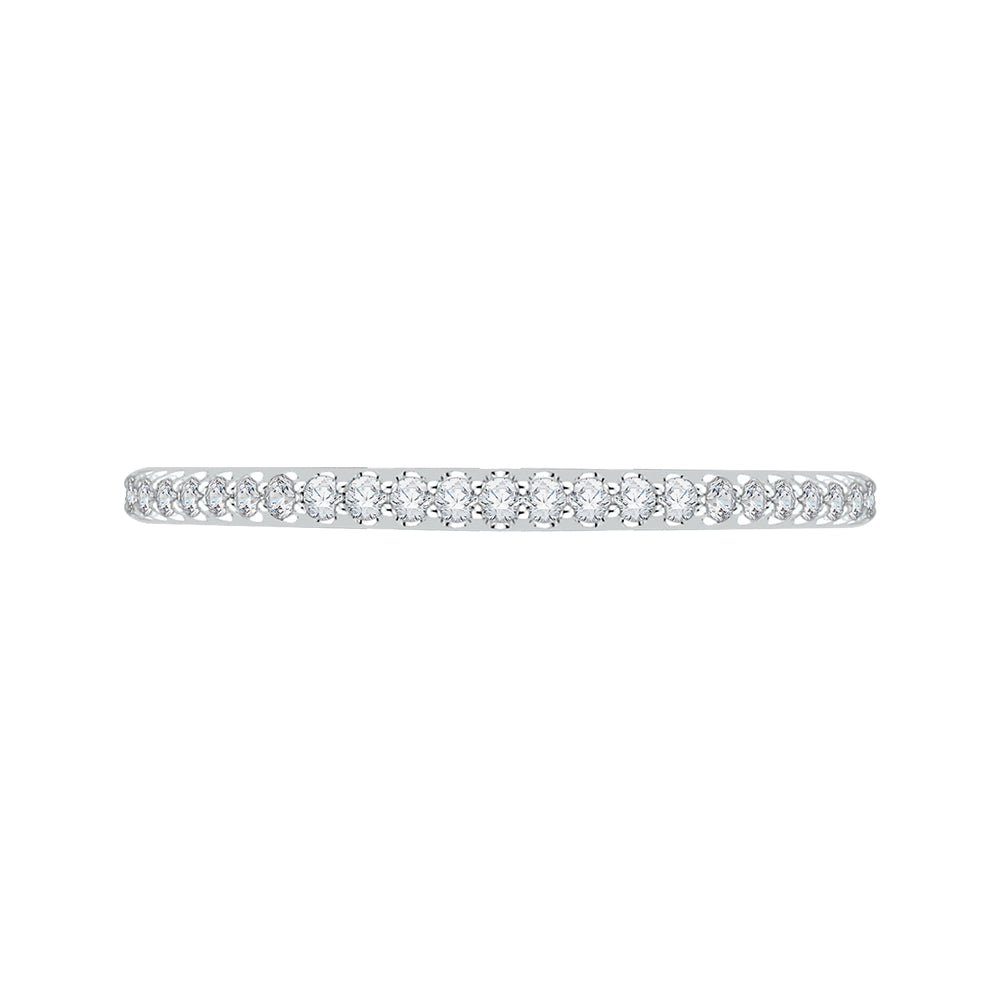 14K White Gold Round Diamond Half-Eternity Wedding Band