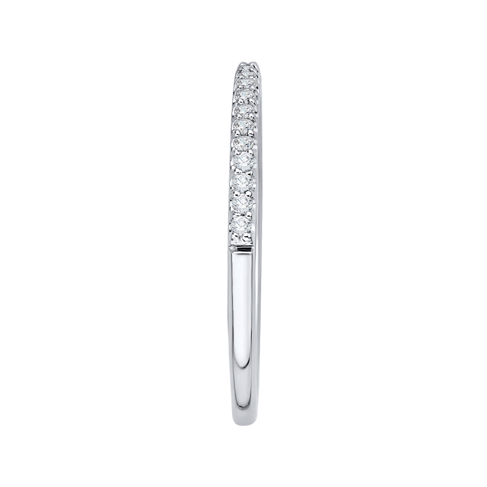 14K White Gold Round Diamond Half-Eternity Wedding Band