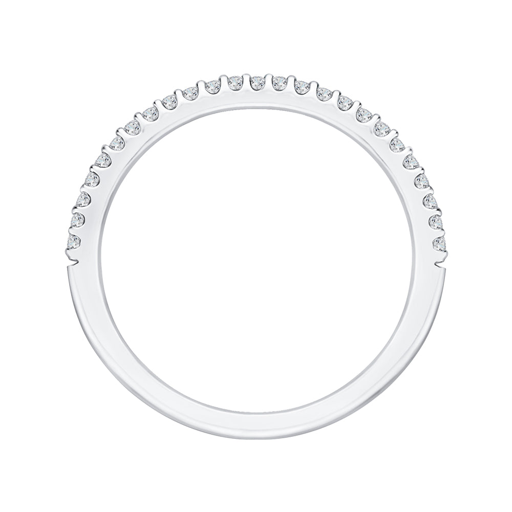 14K White Gold Round Diamond Half-Eternity Wedding Band