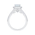 14K White Gold Emerald Diamond Halo Engagement Ring