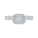 14K White Gold Emerald Diamond Halo Engagement Ring