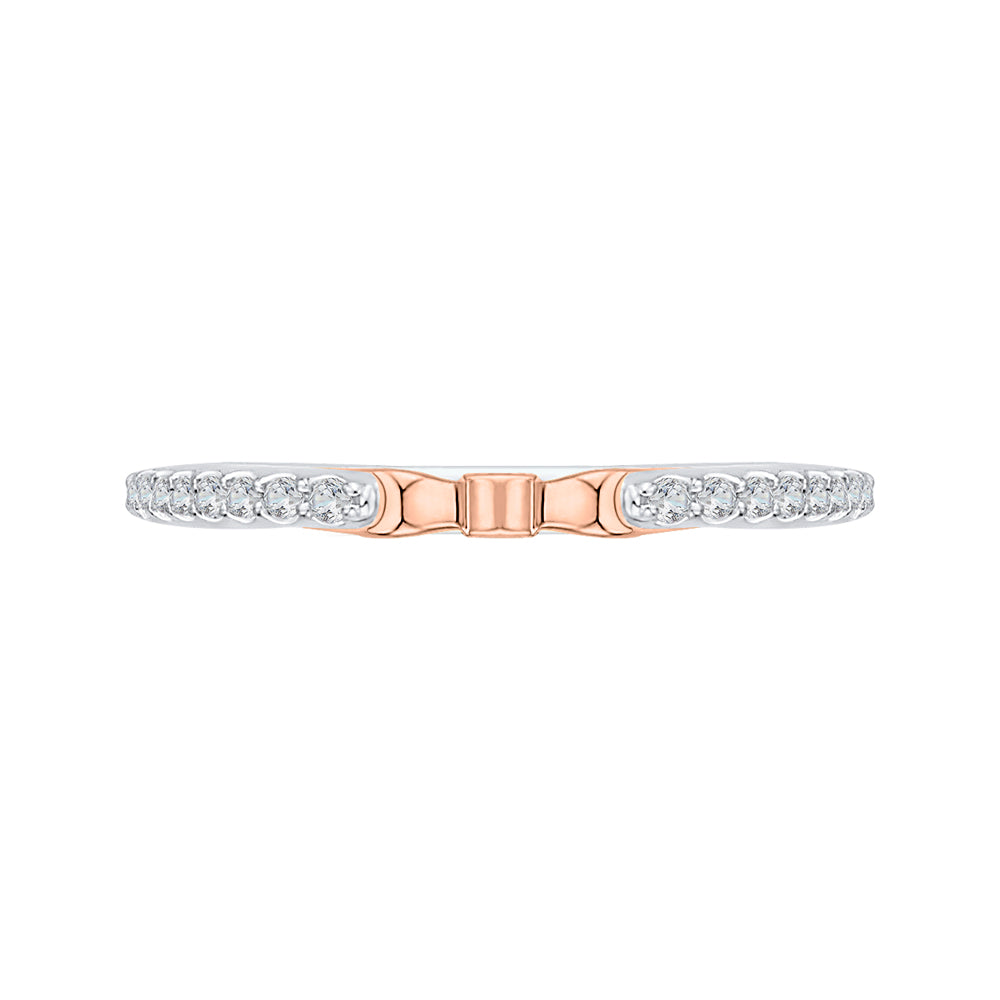 14K Two-Tone Gold Round Diamond Wedding Band