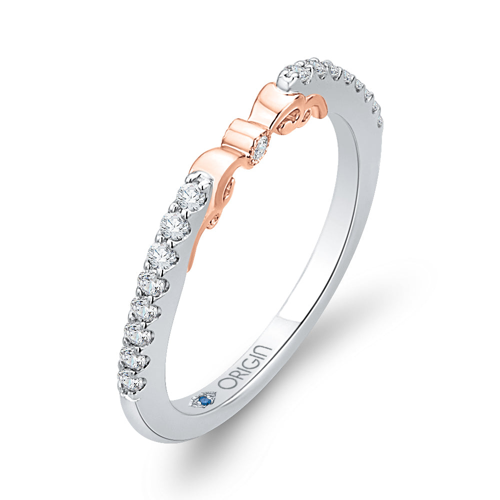 14K Two-Tone Gold Round Diamond Wedding Band