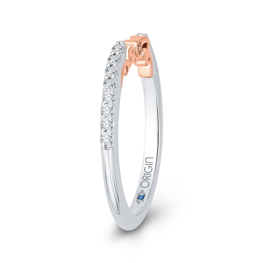 14K Two-Tone Gold Round Diamond Wedding Band