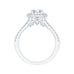 Oval Diamond Halo Engagement Ring In 14K White Gold with Split Shank