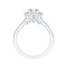 Oval Diamond Halo Engagement Ring In 14K White Gold with Split Shank