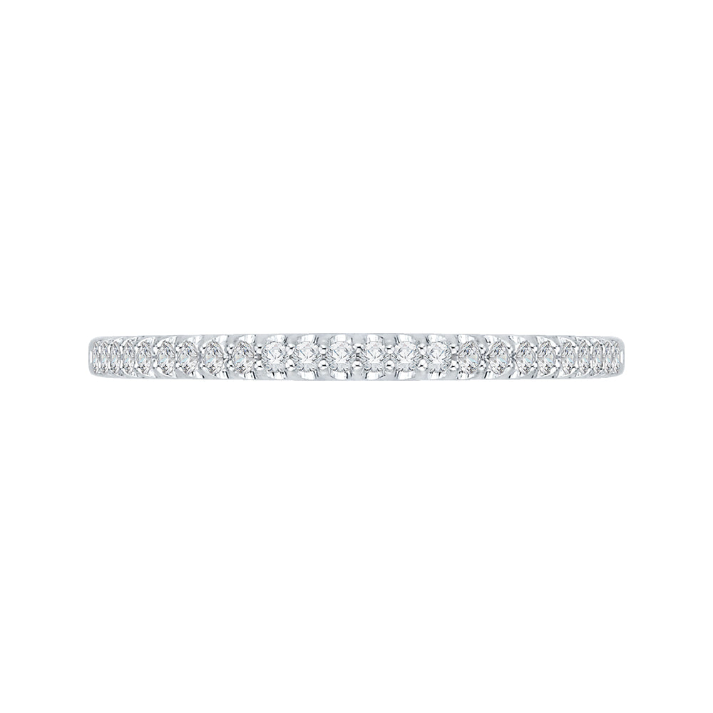 14K White Gold Round Diamond Half-Eternity Wedding Band