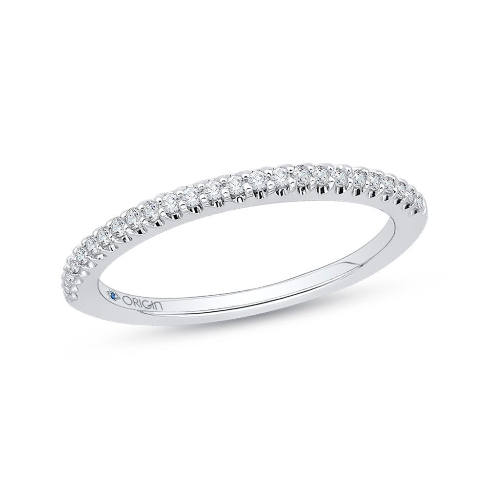 14K White Gold Round Diamond Half-Eternity Wedding Band