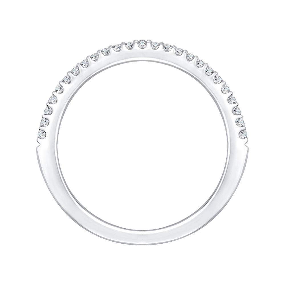 14K White Gold Round Diamond Half-Eternity Wedding Band