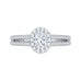14K White Gold Oval Diamond Halo Engagement Ring with Split Shank