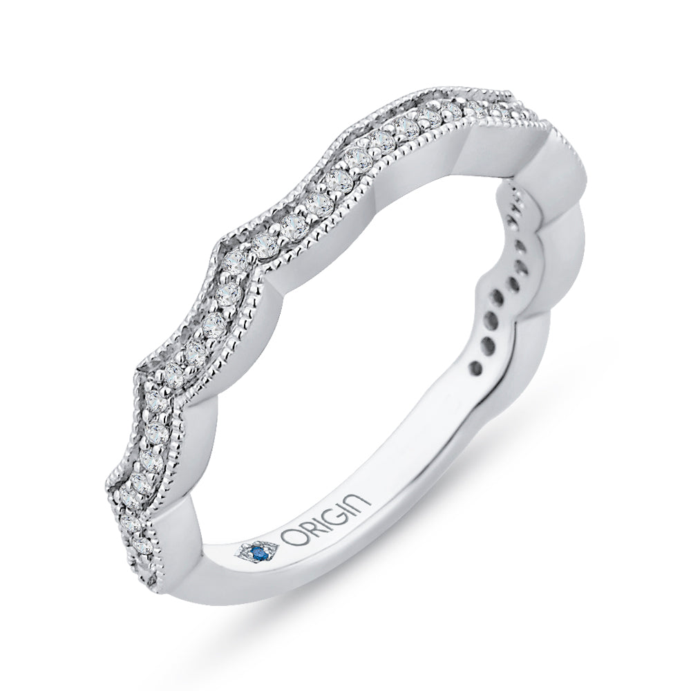 14K White Gold Round Diamond Wedding Band