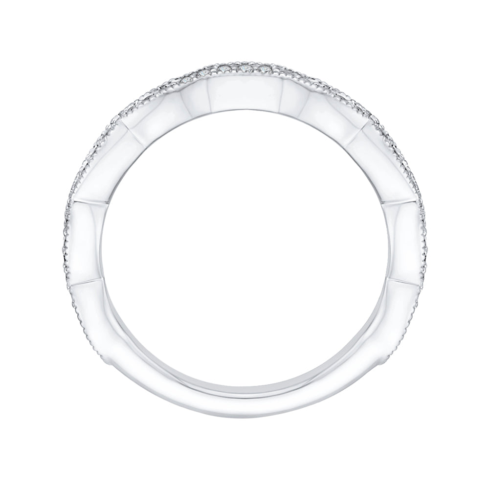 14K White Gold Round Diamond Wedding Band