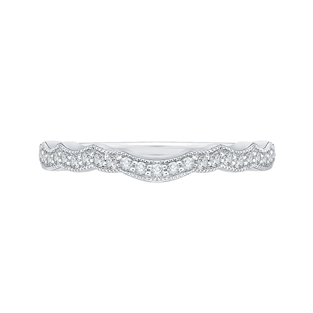 14K White Gold Round Diamond Half-Eternity Wedding Band