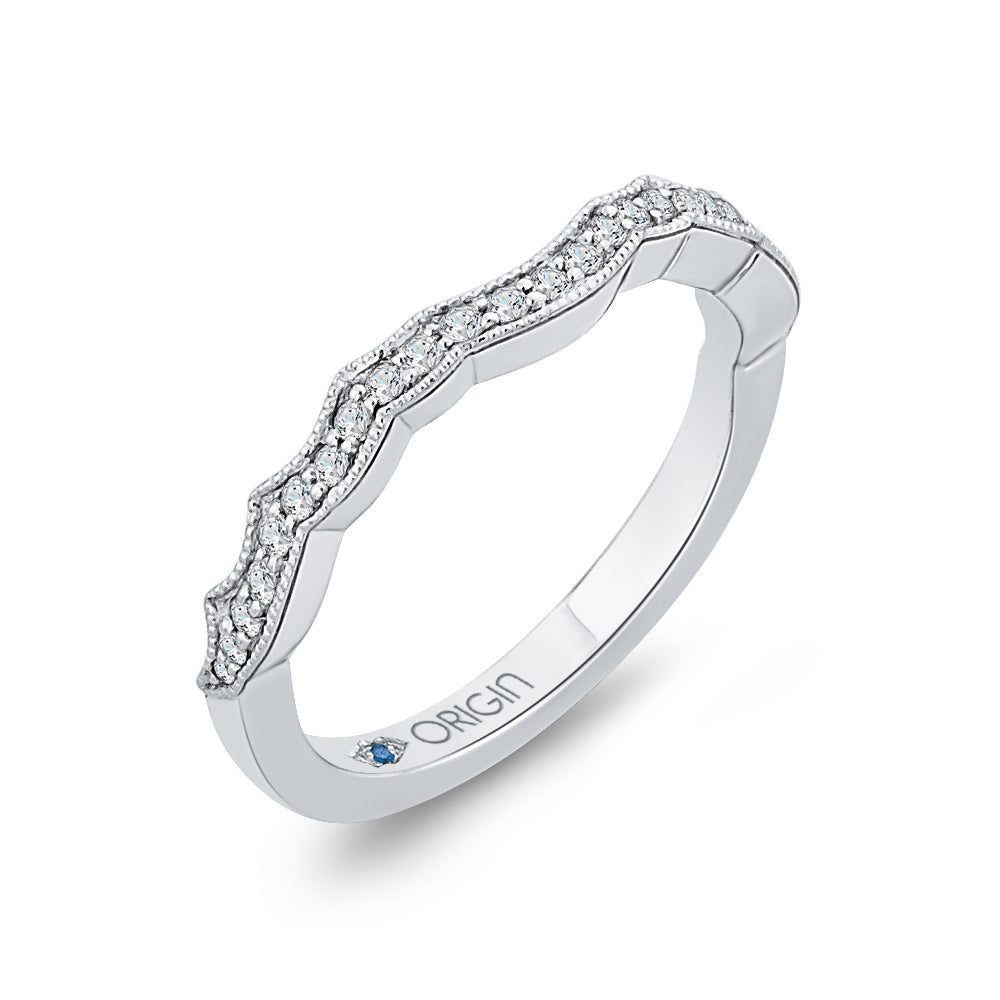 14K White Gold Round Diamond Half-Eternity Wedding Band