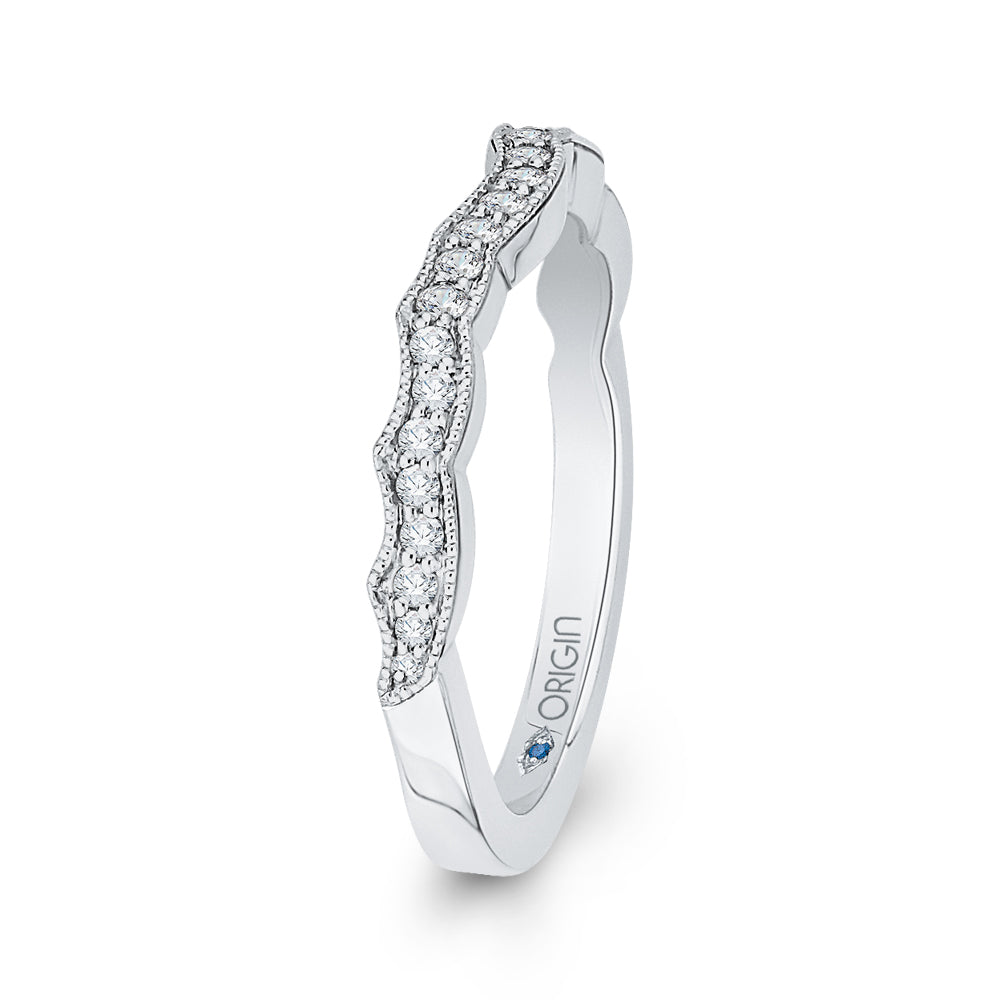 14K White Gold Round Diamond Half-Eternity Wedding Band