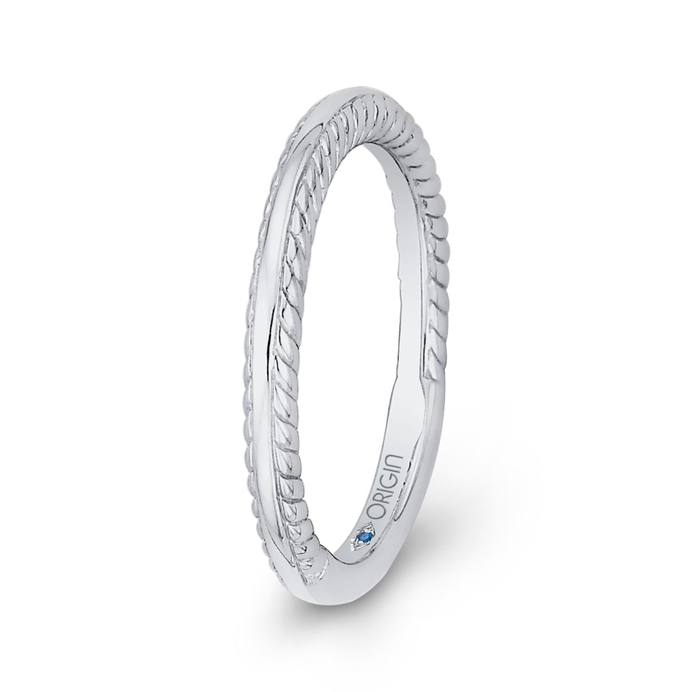 14K White Gold Plain Wedding Band