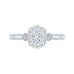 14K White Gold Oval Diamond Engagement Ring