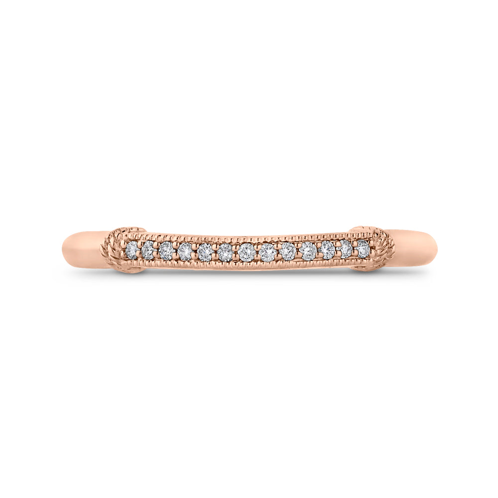14K Rose Gold Round Diamond Wedding Band