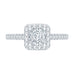 Princess Cut Diamond Halo Engagement Ring with 14K White Gold