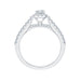 14K White Gold Princess Diamond Halo Engagement Ring