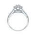 14K White Gold Princess Diamond Double Halo Engagement Ring with Split Shank