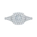 14K White Gold Princess Diamond Double Halo Engagement Ring with Split Shank