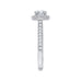 14K White Gold Cushion Cut Diamond Halo Engagement Ring