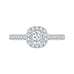 14K White Gold Cushion Cut Diamond Halo Engagement Ring