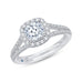 14K White Gold Cushion Cut Diamond Halo Engagement Ring